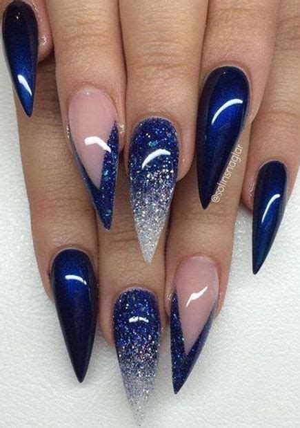 awesome christmas nail art idea blue gel nails blue acrylic nails navy nails