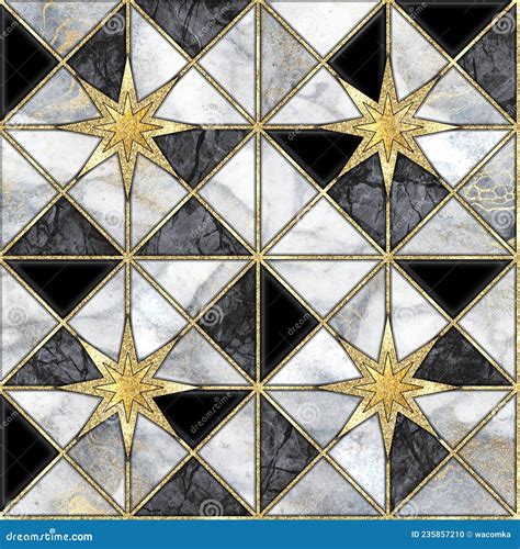 Abstract Geometric Background With Modern Marble Mosaic Inlay Art Deco