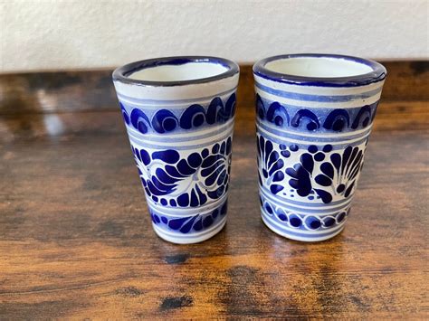 Talavera Shot Glasses Set 2 Etsy