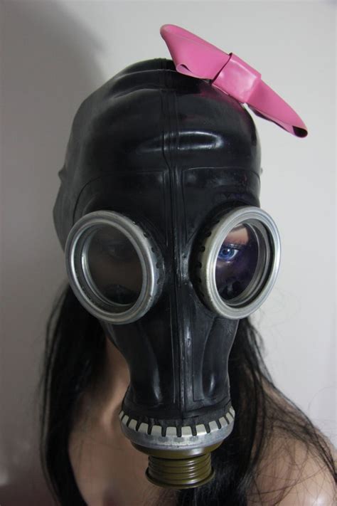 Made To Order Gas Mask Kato Bow Single Pink By Acetonenightmares