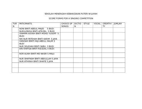 Borang Jawapan In English  Kronis f