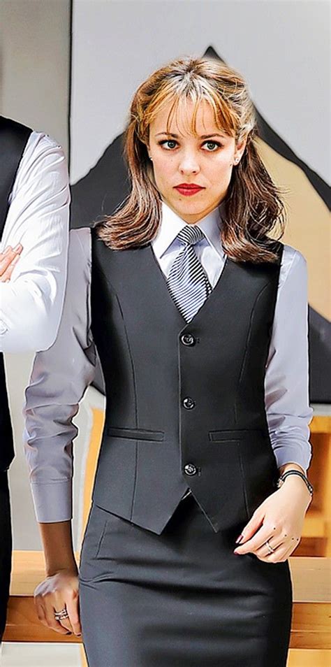 Rachel McAdams In Strict Waitress Uniform Business Dress Women Woman Suit Fashion Women