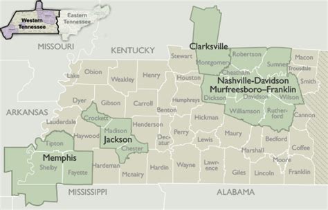 Metro Area Zip Code Maps Of Tennessee