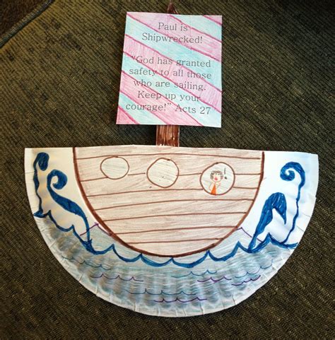 A Paper Plate That Has A Boat On It