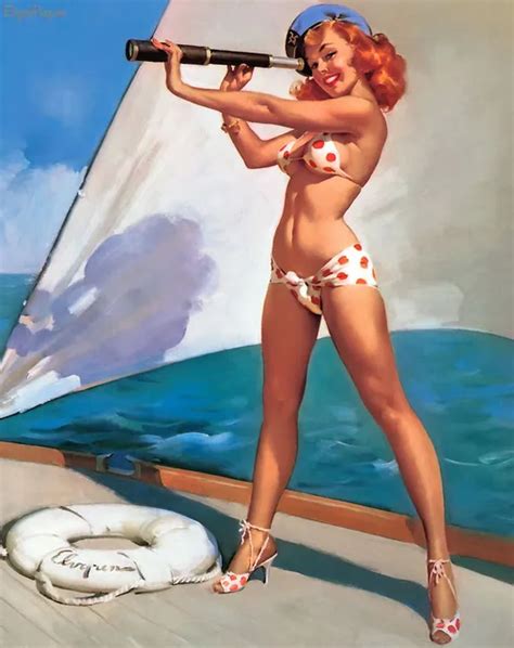 Bikini Telescope Girl Pop Pin Up Vintage Poster Classic Retro Kraft Canvas Maps Wall Sticker