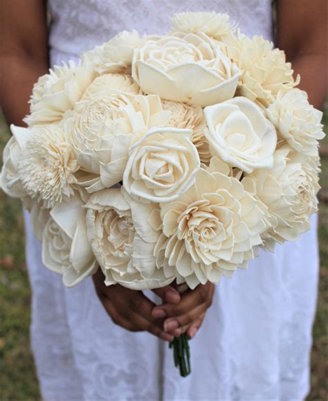 Ivory Sola Flower Bouquet Choose Your Colors Bouquet Sola Flower Wed