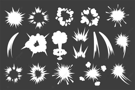 Cartoon Impact Effect White Air Shot Video Impact Png And Vector