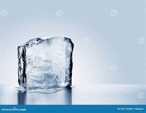 Melting Cold Blue Ice Block With Reflection Stock Photo Image Of