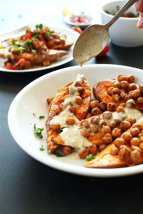 Mediterranean Baked Sweet Potatoes Minimalist Baker Recipes