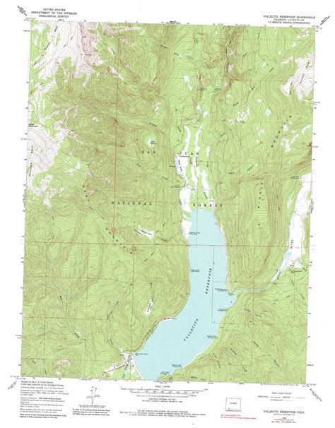 Vallecito Reservoir Topographic Map 124000 Scale Colorado