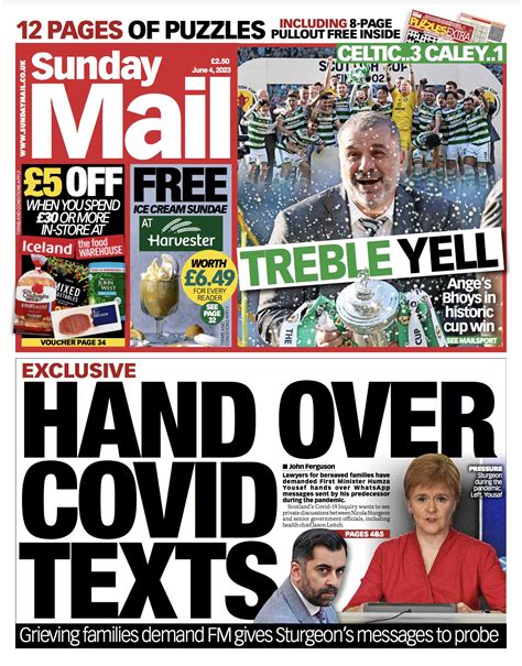 Sunday Mail Front Page 4th Of June 2023 Tomorrow S Papers Today