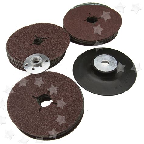 115mm Rubber Backing Pad For Angle Grinder 30 Fibre Sanding Discs Ebay
