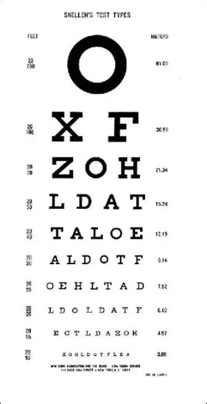 Eye Chart American Academy Of Ophthalmology