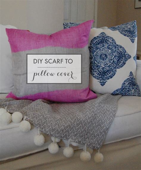 This diy room decor tutorial is super easy and the final result is very girly and polished. DIY Scarf to No Sew Pillow Cover / Desert Willow Lane
