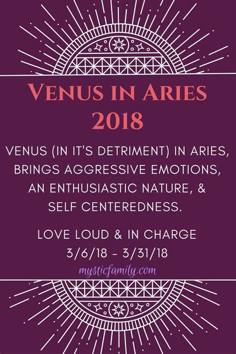 Venus In Aries In 2018 Dont Take Things Personal As Venus In Aries