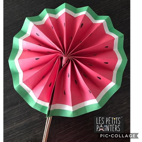 Lets Make Watermelon Paper Fans Les Petits Painters
