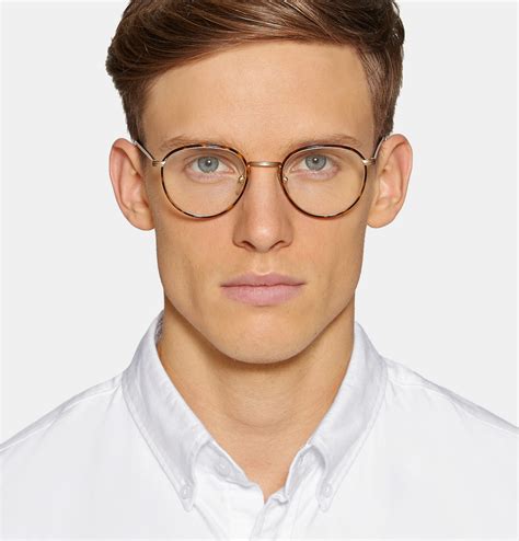 cutler and gross round frame tortoiseshell acetate optical glasses in brown for men lyst