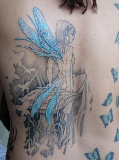 Flying Butterflies And Large Fairy Fairy Tattoo Fairy Tattoo Designs