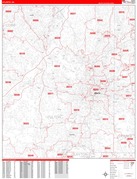 Atlanta Georgia Zip Code Maps Red Line