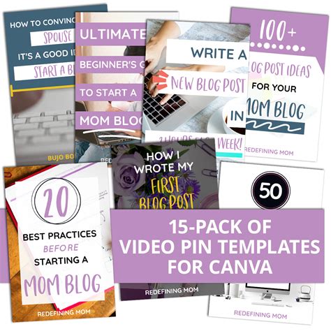 15 Pack Canva Video Pin Templates Create Video Pins For Pinterest