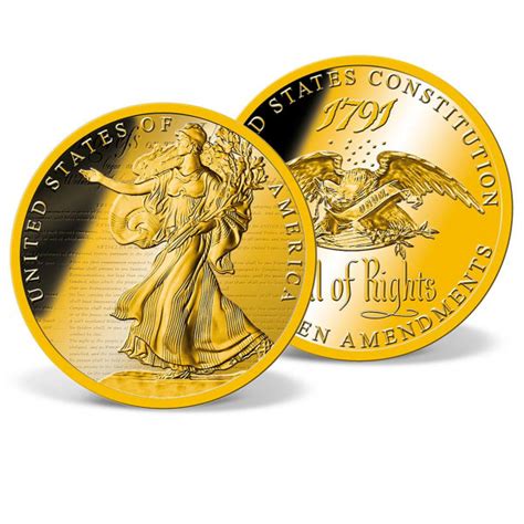 The Bill Of Rights Commemorative Coin Gold Layered Gold American Mint