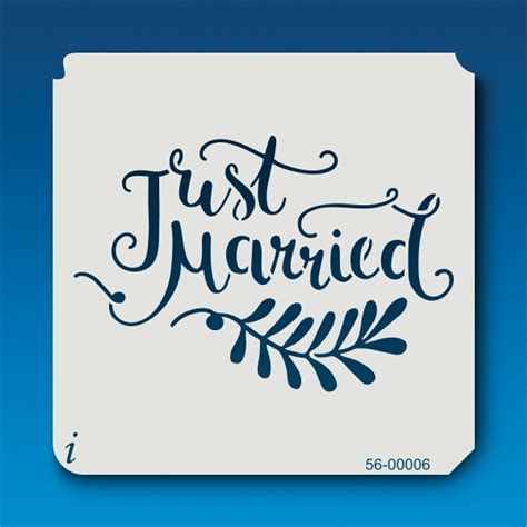 56 00006 Just Married Stencil Istencils