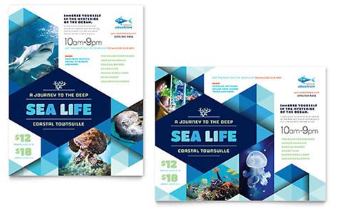 ocean aquarium brochure template word publisher