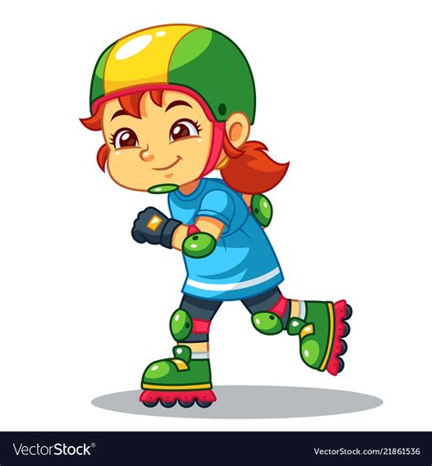 Girl Excersicing With Her Rollerblades Royalty Free Vector