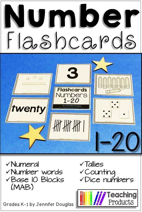 Number Flashcards 1 20 This Set Includes Numerals Number Words Tens