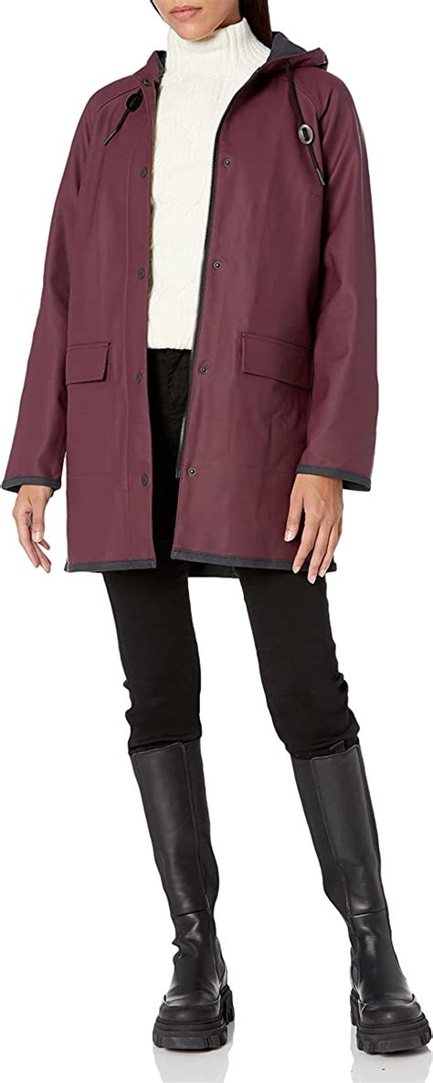 Levis Womens Hooded Contrast Trim Rain Jacket Standard