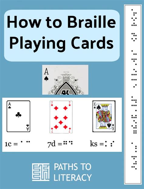 Each card uses two cells. How to Braille Playing Cards | Paths to Literacy