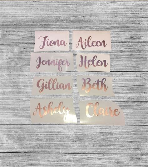 Personalized Rose Gold Custom Vinyl Name Decals Perfect For Etsy Uk