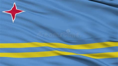 Close Up Waving National Flag Of Aruba Stock Video Video Of Emblem