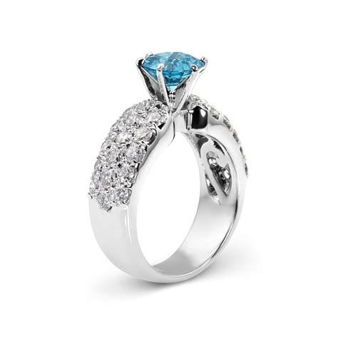 The process of creating a gold dipped rose begins when it is freshly cut. 14K White Gold, Diamond Pave & Blue Zircon Ring - Wide ...
