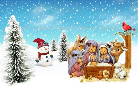 Cute Christmas Collage Nativity Winter R6p0