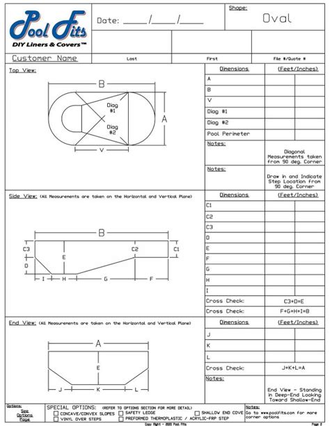 Inground Pool Liner Measurement Forms Info Pool Fits Diy