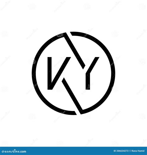 linked letter ky logo design vector template creative circle ky minimal flat logo design