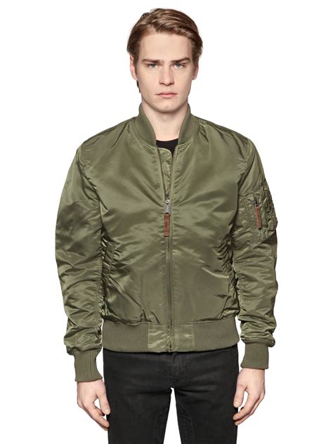 All jackets are available with free delivery in the uk. Lyst - Alpha Industries Slim Fit Nylon Bomber Jacket in Green