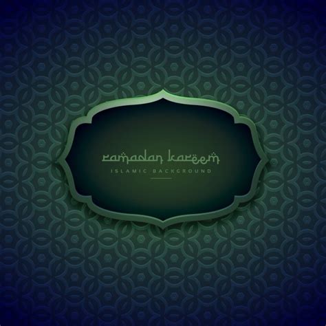 Green Ramadan Kareem Islamic Background Vector Free Download