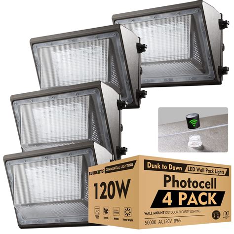 Bulbeats 120w Led Wall Pack Lights With Dusk To Dawn Photocell Eqv