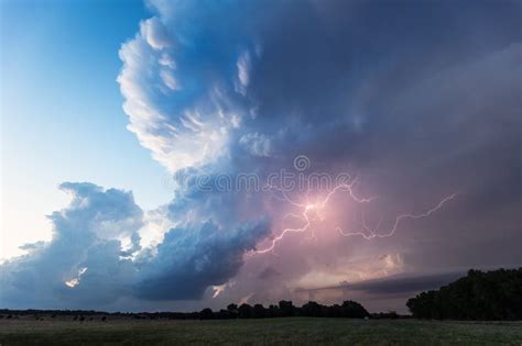 Thunderstorm Cumulonimbus Cloud With Lightning Stock Image Image Of