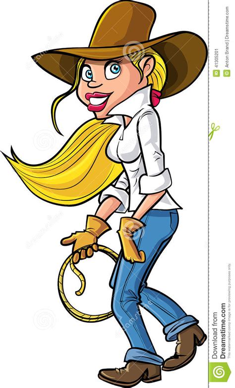 Cow Girl De Bande Dessinée Avec Le Lasso Illustration Stock