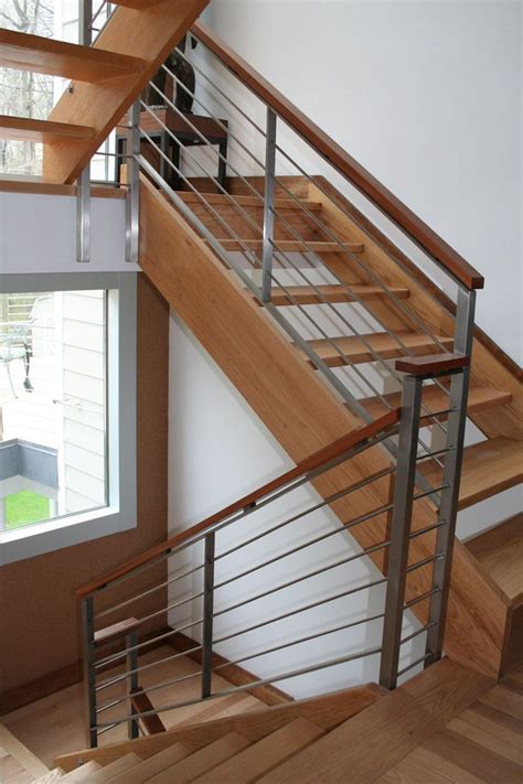The wooden railings are high in demand on the market, since they are a traditional and a high quality solution. Horizontal Rod Iron Stair Railing | Interior railings ...