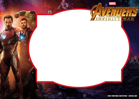 avengers infinity wars invitations template bagvania
