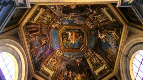 Photography of italy, rome, vatican museum, museum ceilings, dome, frescoes and paintings in color, home decor, fine art, on canvas or photo print, ideal for decoration. An ornately painted domed ceiling in the Vatican Museum ...