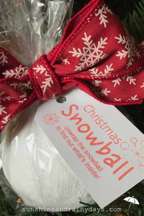 Christmas Snowball A Creative Way To Give Money Sunshine And Rainy