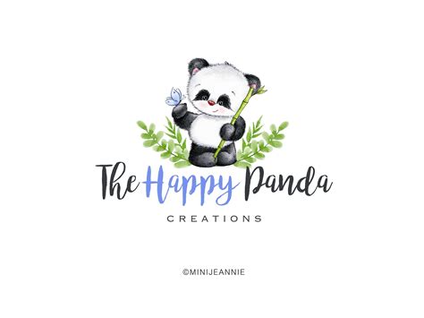 Panda Logo Jungle Logo Baby Animal Logo Bear Logo Baby Panda Etsy