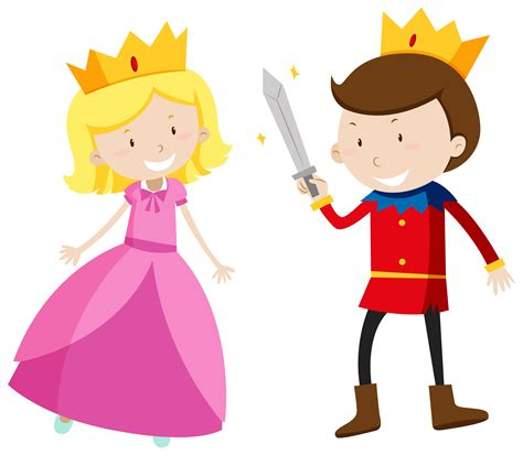Prince And Princess Looking Happy 366651 Vector Art At Vecteezy