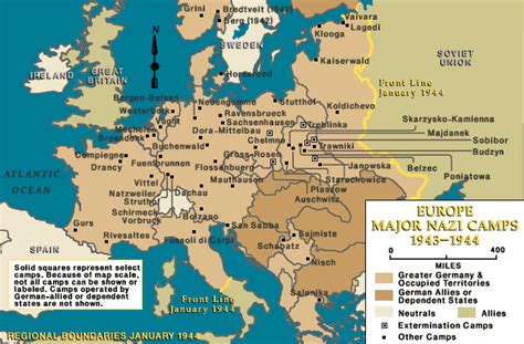 Major Nazi Camps In Europe January 1944