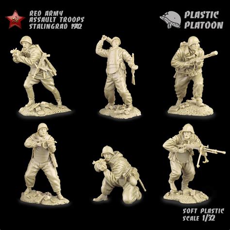 Plastic Platoon Toy Soldier Wwii Red Army Assault Troops Etsy